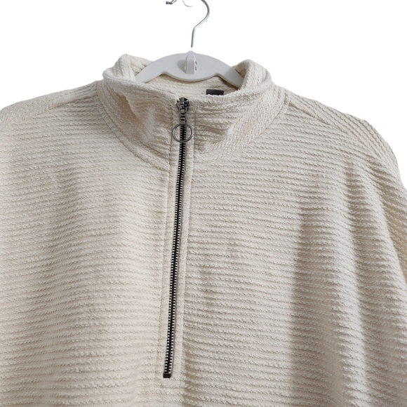 Sweaty Betty Sweater Womens 12 Ivory Rest Up Half Zip Pullover Boxy Fit Relaxed‎ - Picture 2 of 9